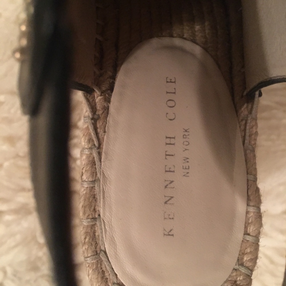 Kenneth Cole Gold Studded black leather espadrille - Picture 10 of 11